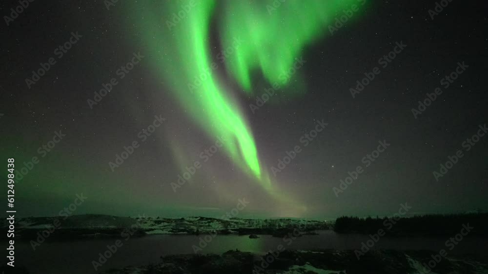 Real-time Northern Lights (Aurora Borealis) over Iceland Real-time Northern Lights (Aurora Borealis) over Iceland