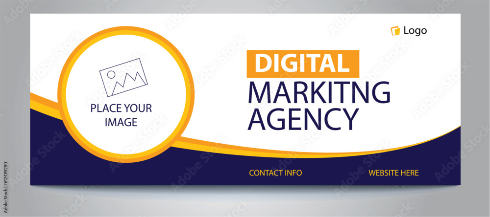 Editable Business social media post, Digital marketing agency Corporate banner promotion ads sales. web digital marketing agency editable text with image place modern and creative web banner template.
