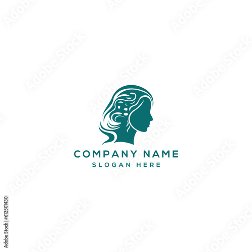 Creative woman logo with abstract design