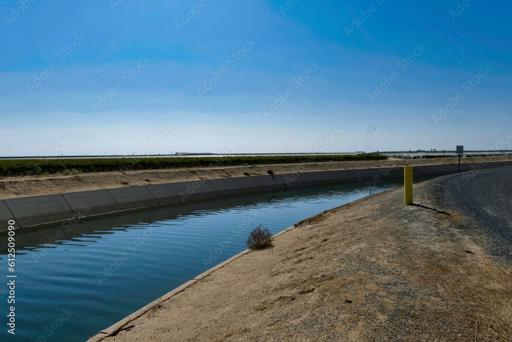 Irrigation canal in California Central Valley