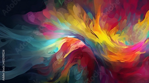 Abstract Image displaying bright striking colors. Created using Generative AI.