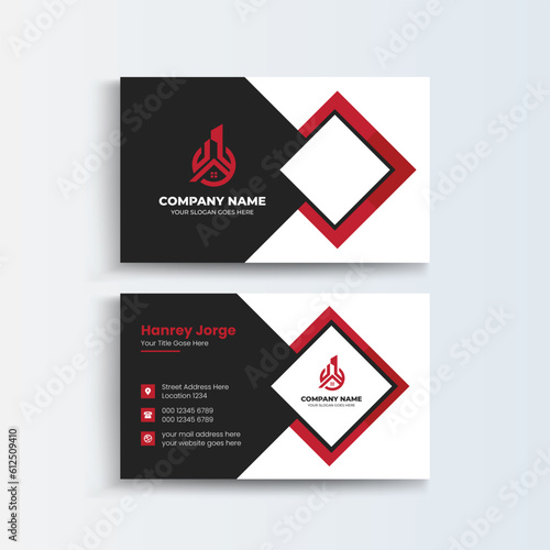 Clean and simple modern Mortgage business card, Modern simple light business card template with flat user interface.
Double-sided creative Landing business card template
