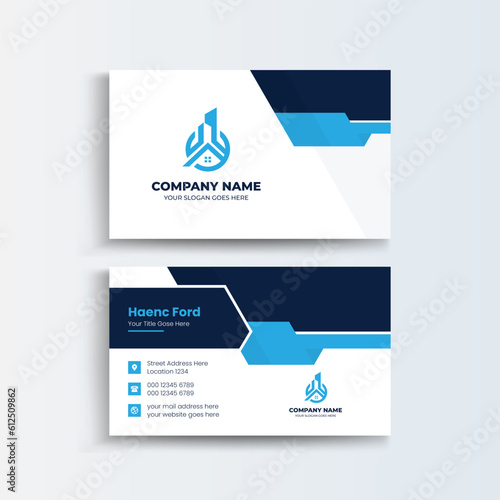 Mortgage Business Card – Real estate corporate business card Template modern and Clean design. House and Clean Business Card Template