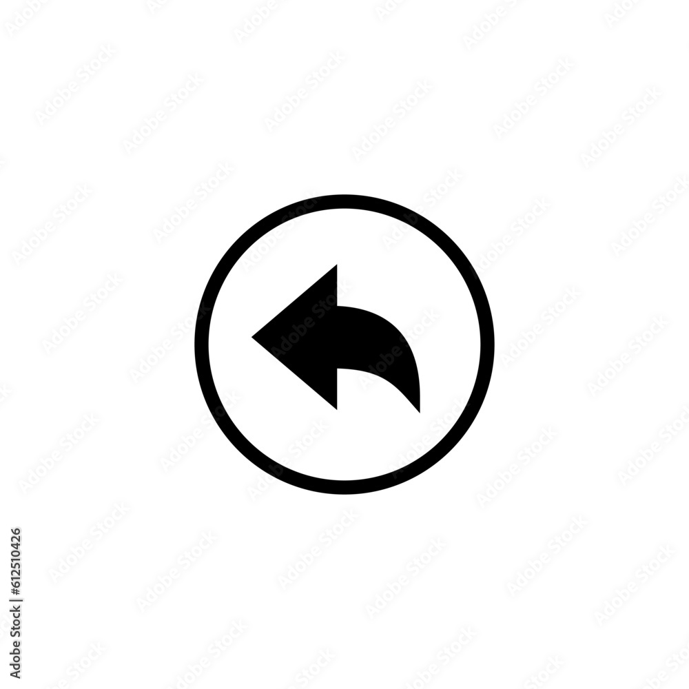 Undo arrow vector png isolated on white background Undo arrow vector png isolated on white background