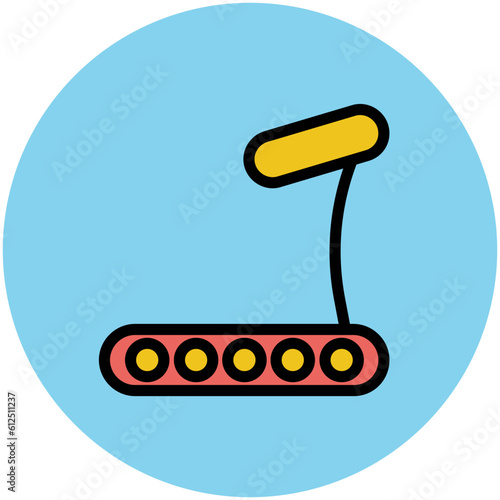 Gym machine, an editable flat icon of treadmill
