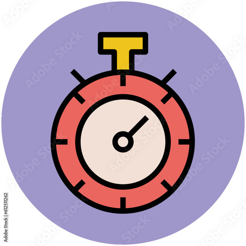 Time counter, flat icon of chronometer