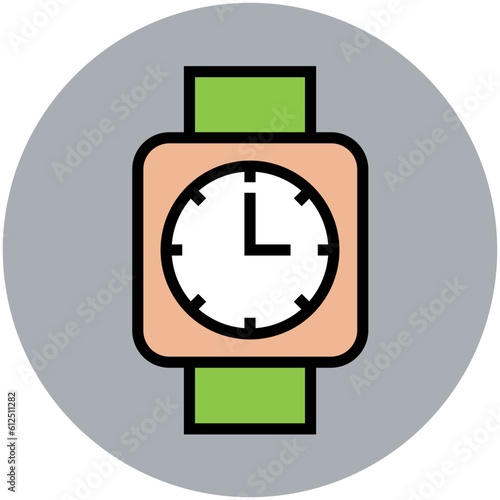 Fashion accessory, flat icon of wristwatch