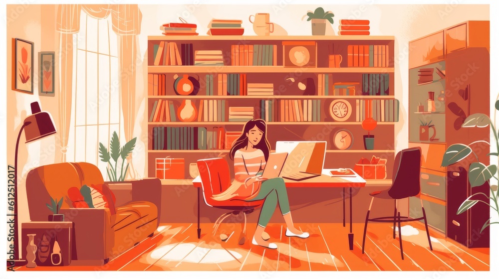 E-learning at home, with a dedicated study area and online resources ...