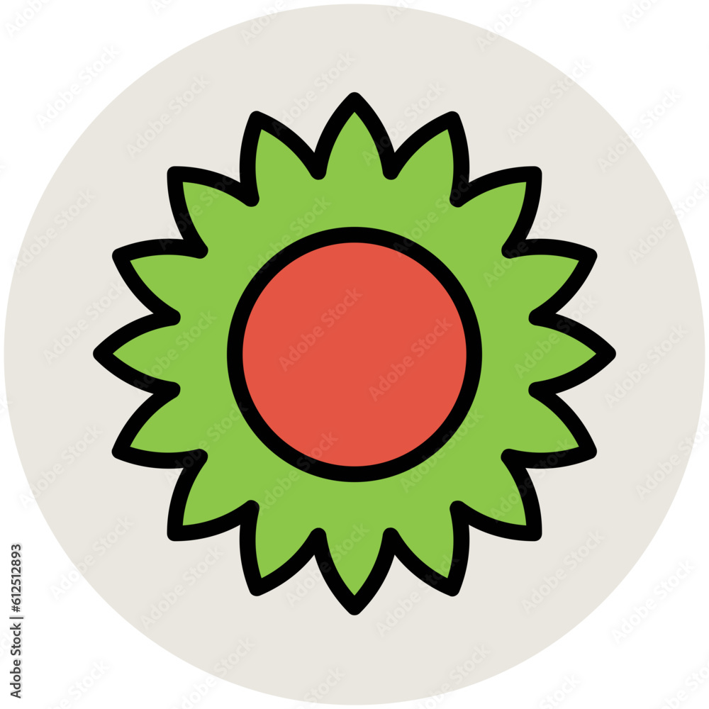 Blooming flower flat circular icon Blooming flower flat circular icon