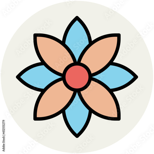 Blooming flower flat circular icon  © Vectors Market