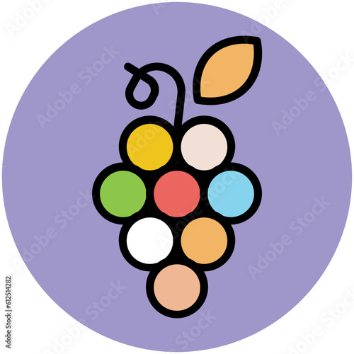 Fotografie Eye catchy flat icon of grapes