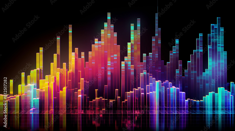 Obraz premium Colourful Dynamic Stock Chart