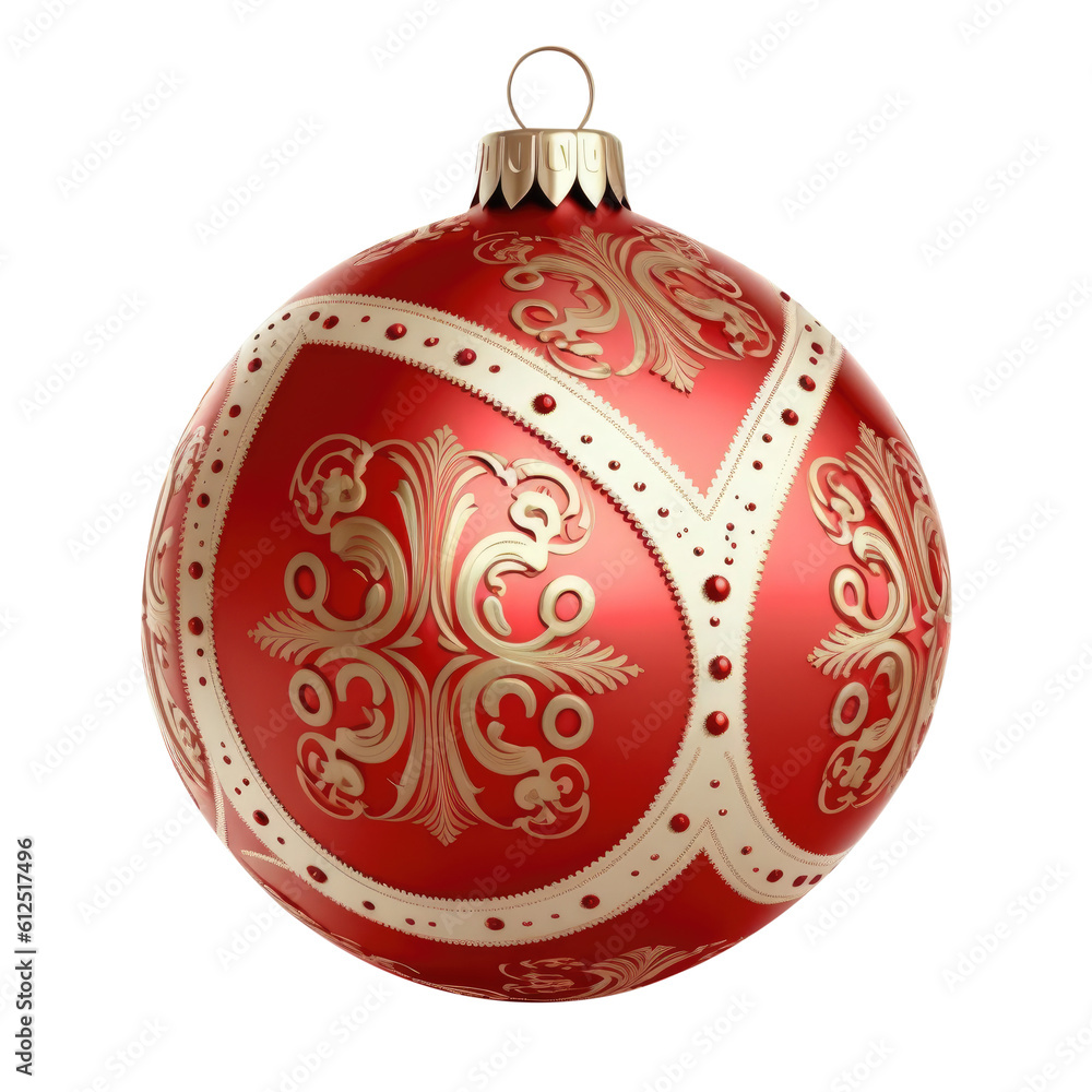 Red christmas ball. Generative ai Red christmas ball. Generative ai