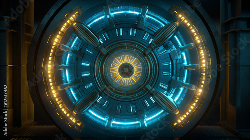 Illuminated Stargate-Like Dial in Science Fiction Look
