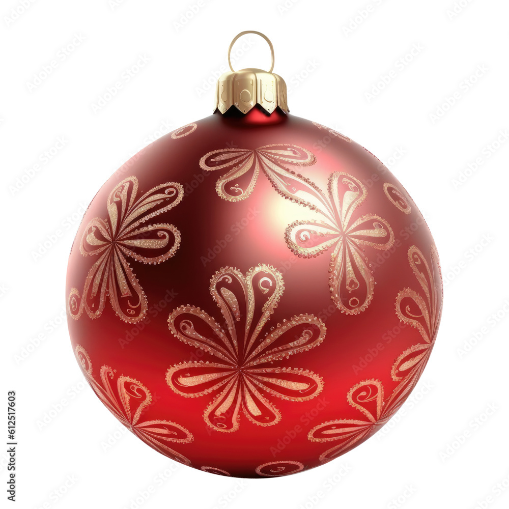 Red christmas ball. Generative ai Red christmas ball. Generative ai