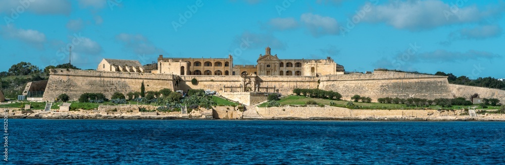 Panoramic of Fort Manoel in the beautiful scenery of Manoel Island in Gzira, Malta