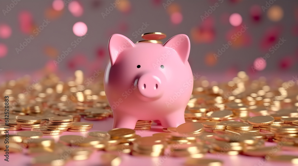 piggy bank with coins piggy bank with coins