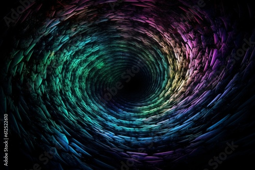 abstract spiral vortex with colorful color gradient created with Generative AI technology