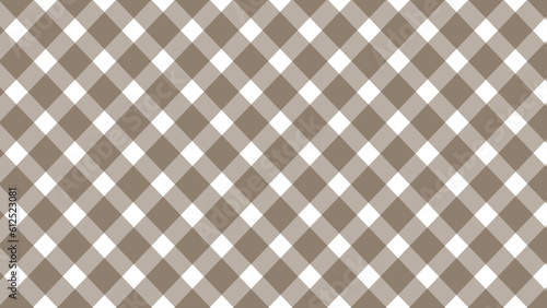 Diagonal brown plaid on the white background