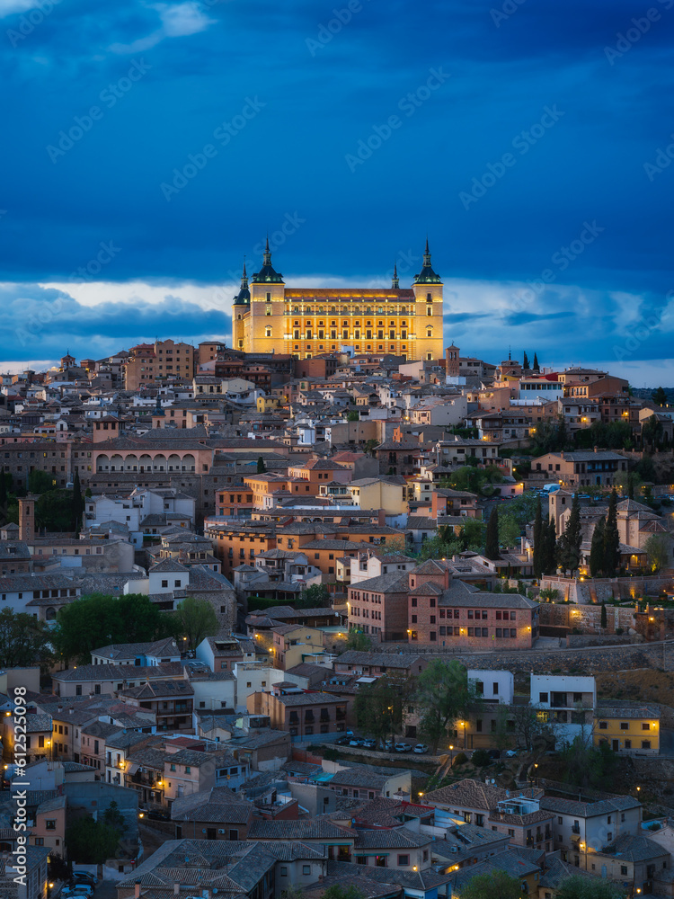 Toledo city skyline at sunset