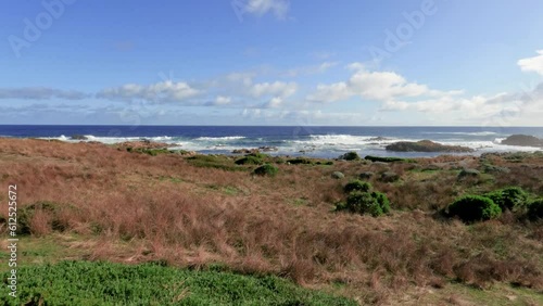 Footage of waves from the Bass Strait crashing into the rugged coastline near accomodation at Ettrick
Rocks on King Island in Tasmania in Australia photo