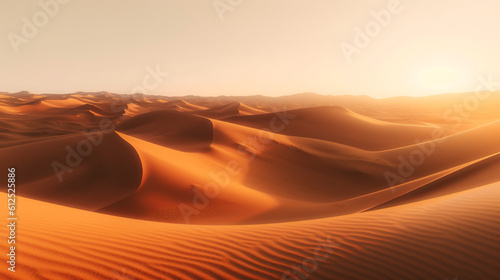 beautiful landscape of sand dunes at sunset  generated by AI
