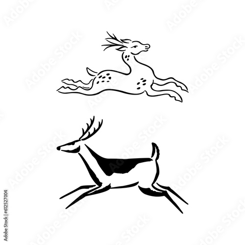 Fototapeta Naklejka Na Ścianę i Meble -  silhouette of a deer vector template