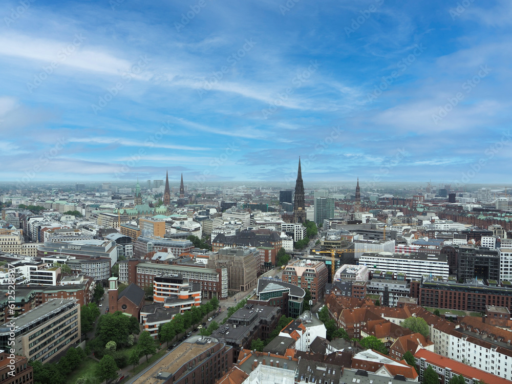 Panorama view of Hamburg