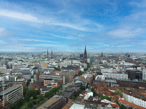Panorama view of Hamburg