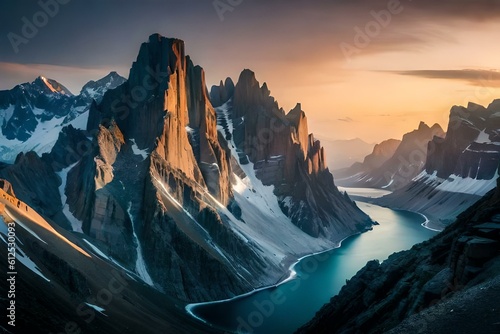 sunset in the mountains