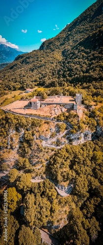 Vertical shot of the Castello dell'Innominato in Vercurago, Italy photo