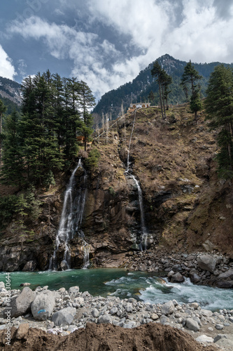 Kalam waterfall scenery in Swat Pakistan photo