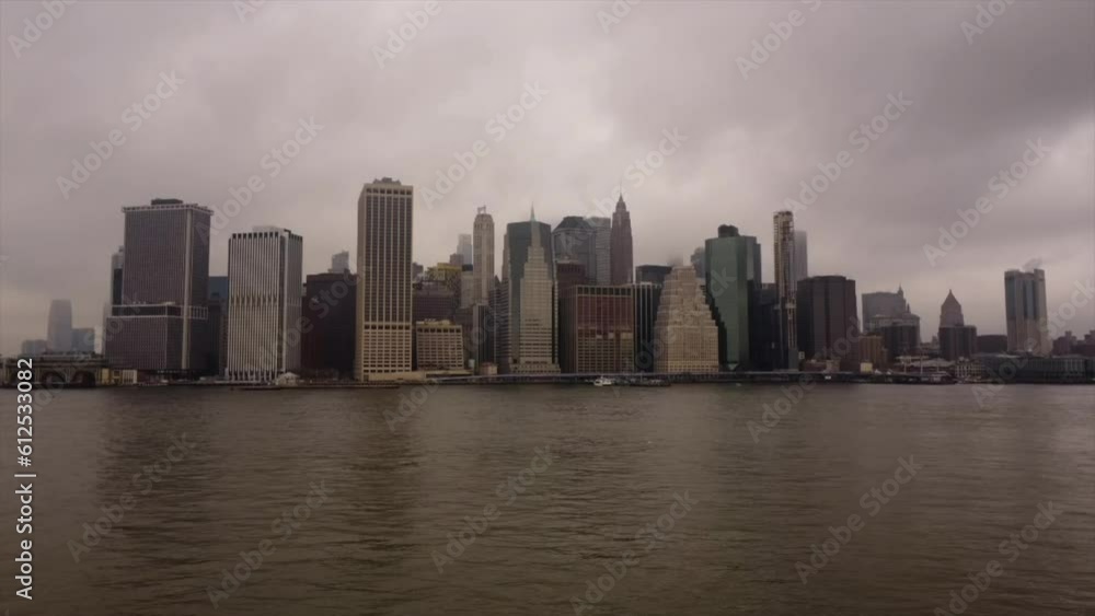 Drone Flying by New York CIty Buildings Drone Flying by New York CIty Buildings
