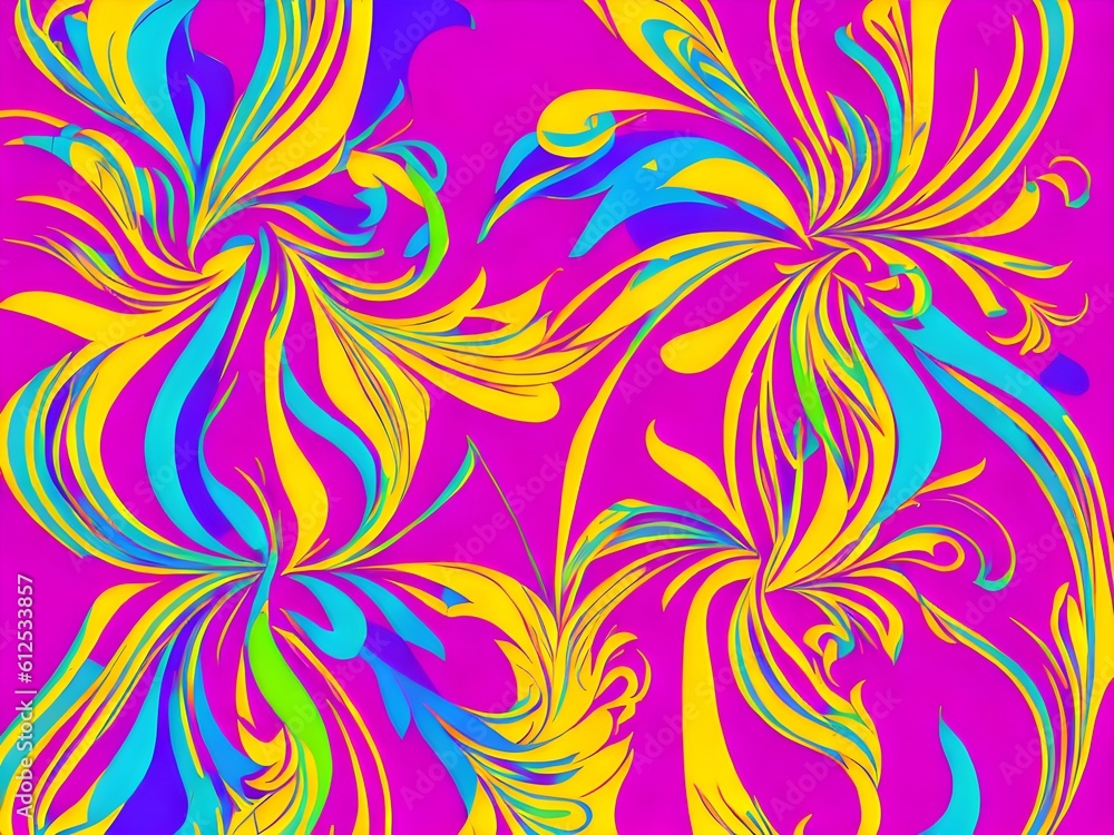 Abstract Floral Design, Generative AI Illustration Abstract Floral Design, Generative AI Illustration