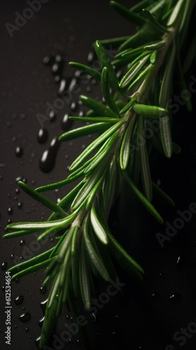 Aromatic Rosemary Herbs Photorealistic Vertical Background. Healthy Vegetarian Diet. Ai Generated Lifelike Background with Delicious Aromatic Rosemary Herbs. Generative AI