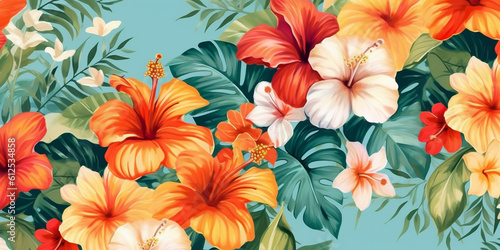 Floral background banner or wallpaper  colorful spring flower mix