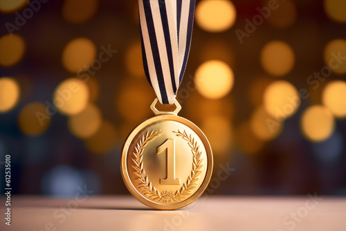 gold medal with number 1