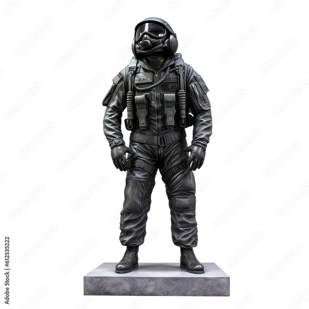 A sculpted figure stands tall against a crisp white backdrop, its intricate details revealed in stark contrast. - generative ai. A sculpted figure stands tall against a crisp white backdrop, its intricate details revealed in stark contrast. - generative ai.
