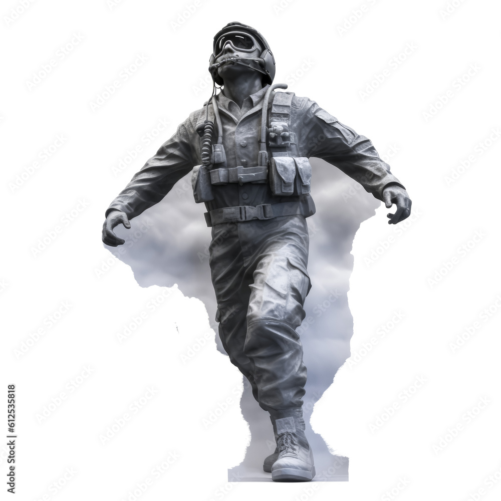 A statue stands on a plain white background, its features and clothing meticulously detailed. - generative ai\n A statue stands on a plain white background, its features and clothing meticulously detailed. - generative ai\n