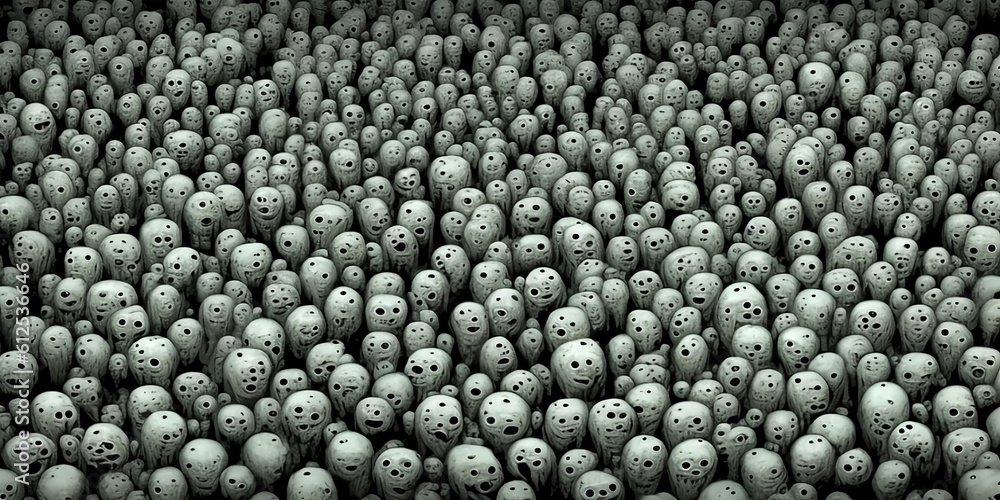 close-up of black and white biological growths. AI generative close-up of black and white biological growths. AI generative