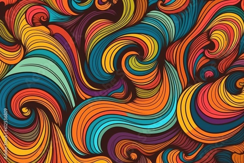 Colorful Swirling Background in Abstract Ar. Generative AI