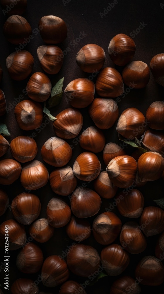 Organic Hazelnut Nuts Photorealistic Vertical Background. Nutritious Vegetarian Protein Snack. Ai Generated Lifelike Background with Delicious Tasty Hazelnut Nuts. Generative AI Organic Hazelnut Nuts Photorealistic Vertical Background. Nutritious Vegetarian Protein Snack. Ai Generated Lifelike Background with Delicious Tasty Hazelnut Nuts. Generative AI