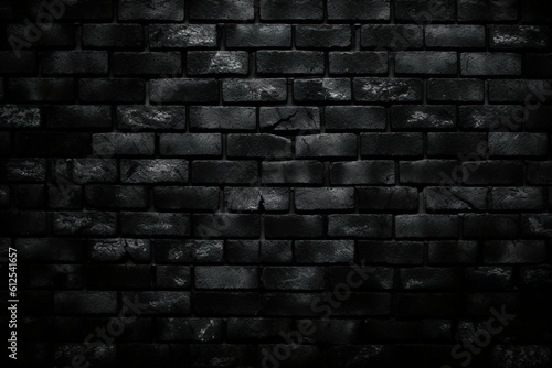 black brick wall  dark background for design   Generative AI 