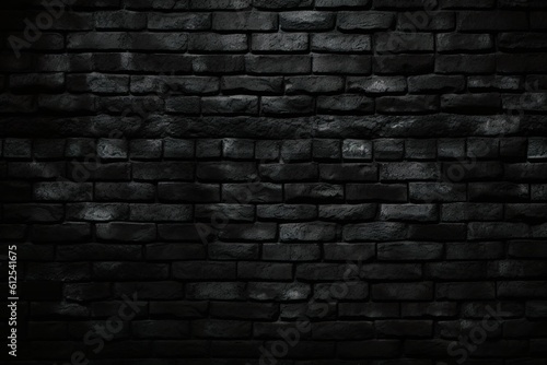 black brick wall  dark background for design   Generative AI 