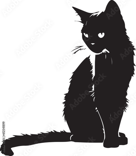 Silhouette of a Sitting Cat