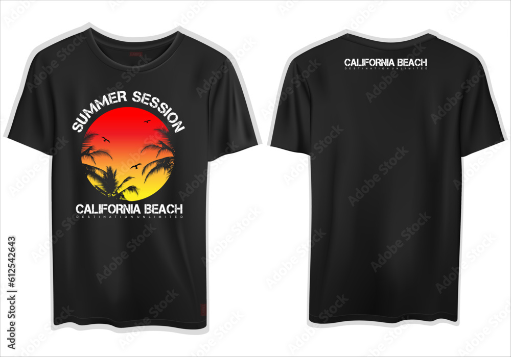 Mockup design on a black t-shirt with two sides isolated on a white background Mockup design on a black t-shirt with two sides isolated on a white background