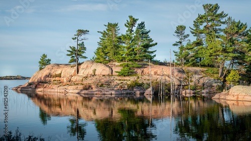 Smooth Granite Rocks and Islands of Georgian Bay Ontario photo