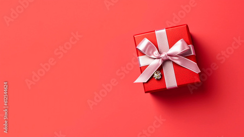red gift box. Generative Ai. 