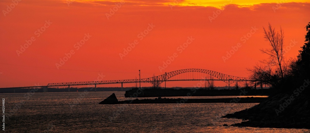 Laviolette Bridge at sunset
