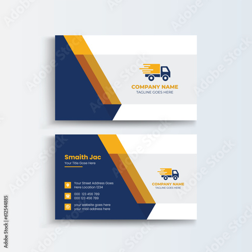 Clean and simple modern Moving business card, Modern simple light business card template with flat user interface.
Double-sided creative moving business card template
